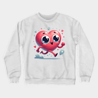 Cute Running Heart Crewneck Sweatshirt